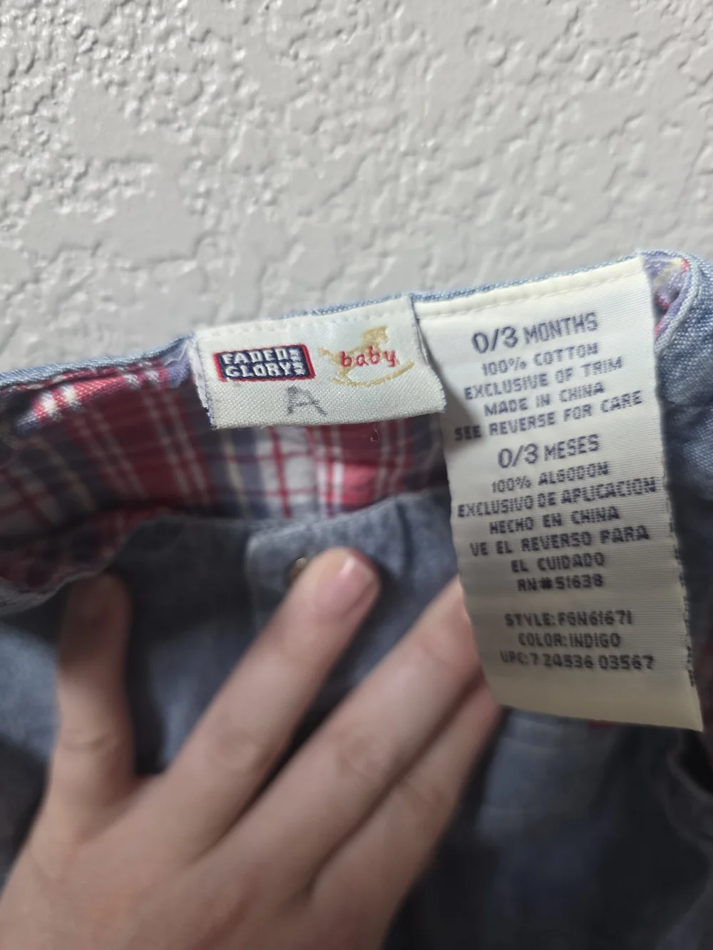 VINTAGE Y2K Faded Glory Light Blue Denim Kids Romper